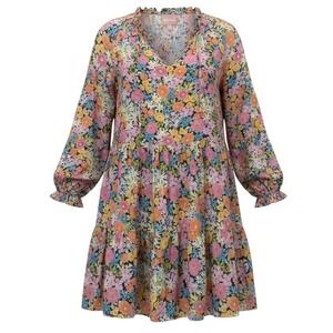 Floral Mini Dress Show Me Your Mumu XS Boho Cottagecore Tiered Babydoll